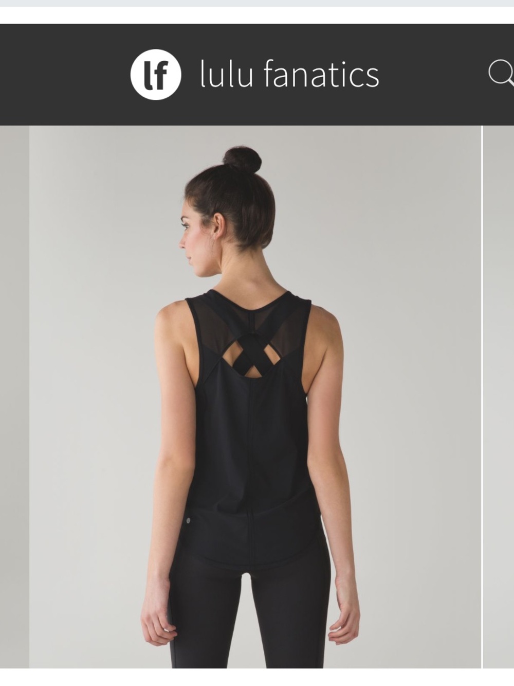 Lululemon Sculpt Tank ~sz 8 Black Second Release Mesh Relaxed Loose Fit 917